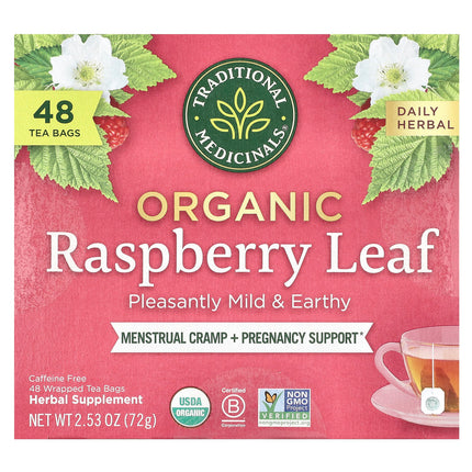 Traditional Medicinals Organic Raspberry Leaf herbal tea, 72 g