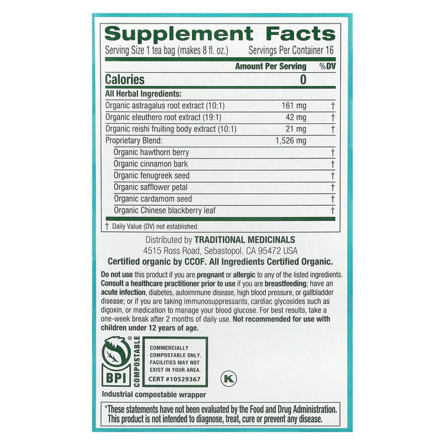 Traditional Medicinals Organic Stress Ease® Immune herbal tea - view 2