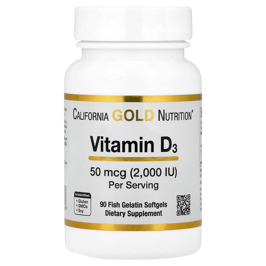 California Gold Nutrition Vitamin D3 2000 IU 50 mcg capsules bottle
