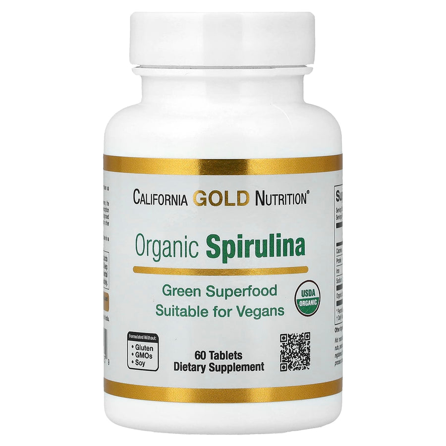 California Gold Nutrition Organic Spirulina 500 mg tablets bottle