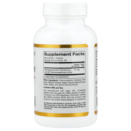 California Gold Nutrition Serrapeptase, 40,000 SPUs