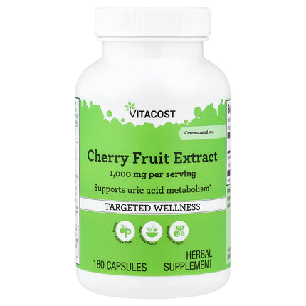 Vitacost Cherry Fruit Extract 180 Capsules - front