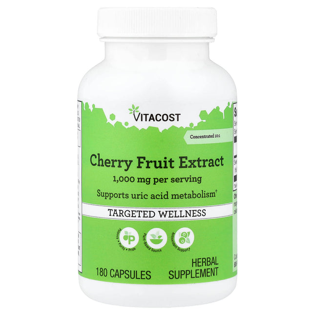 Vitacost Cherry Fruit Extract 180 Capsules - front