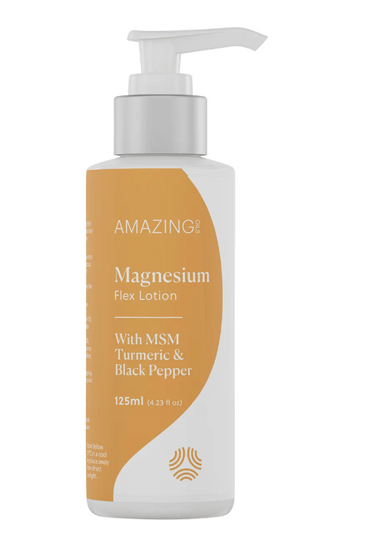 AMAZING OILS Magnesium Flex Lotion With MSM Turmeric & Black Pepper 125ml