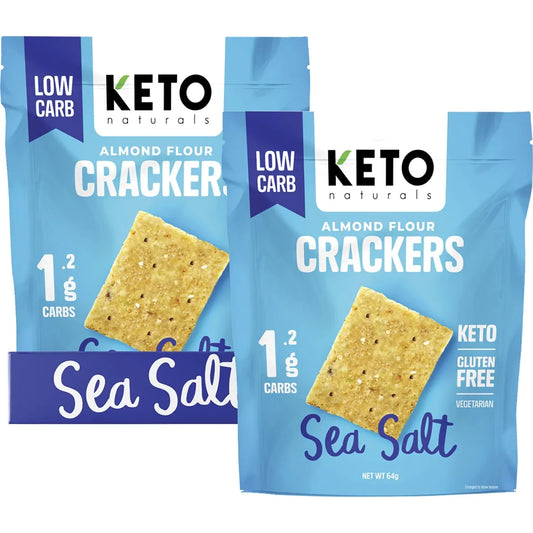KETO NATURALS Almond Flour Crackers Sea Salt 8x64g