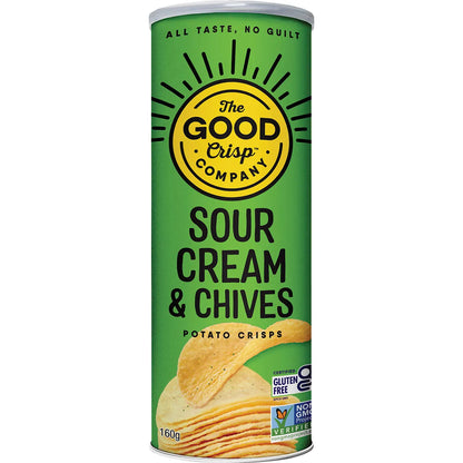 THE GOOD CRISP COMPANY Potato Crisps Sour Cream & Chives 8x160g