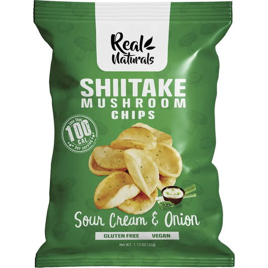 REAL NATURALS Shiitake Mushroom Chips Sour Cream & Onion 12x32g