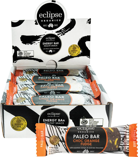 ECLIPSE ORGANICS Raw Paleo Bar Choc Orange Fudge 12x45g