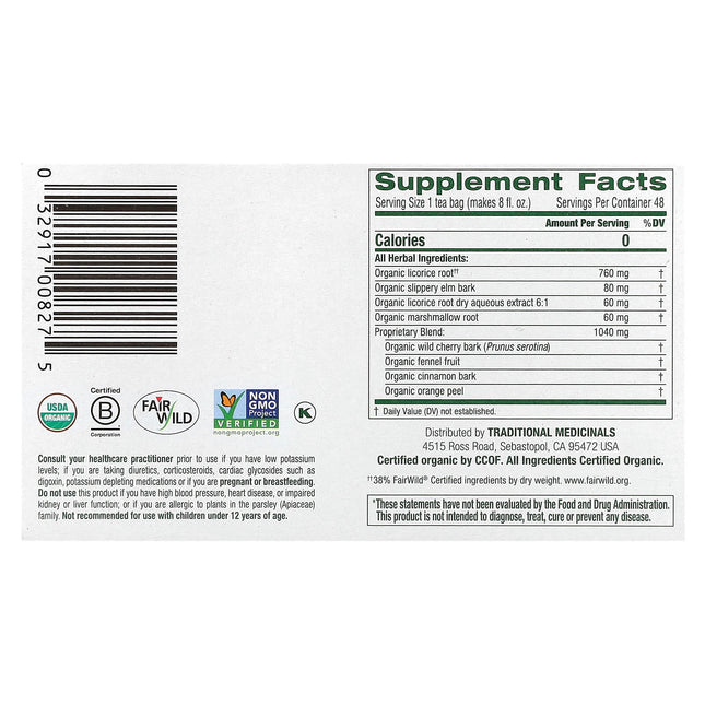 Traditional Medicinals Organic Throat Coat® herbal tea - view 2