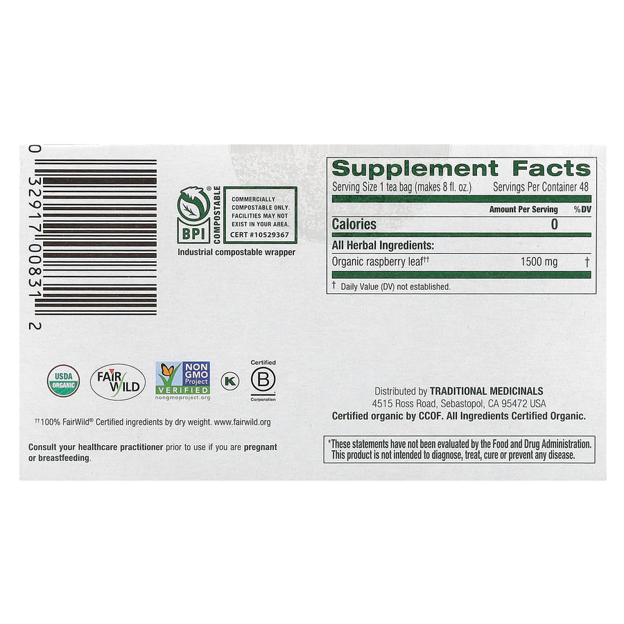 Traditional Medicinals Organic Raspberry Leaf herbal tea - view 2