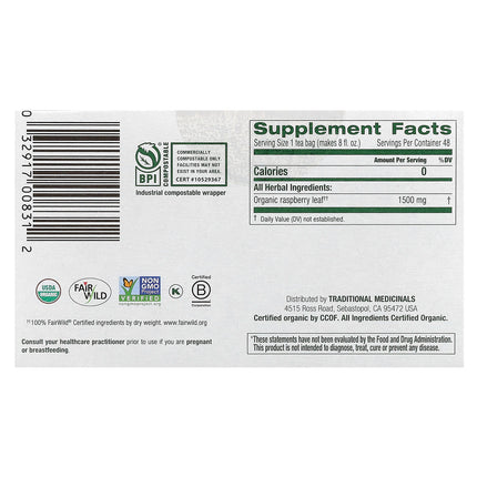 Traditional Medicinals Organic Raspberry Leaf herbal tea - view 2