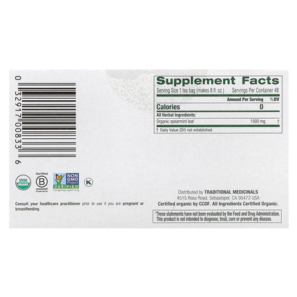 Traditional Medicinals Organic Spearmint herbal tea - view 2