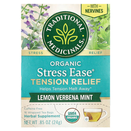 Traditional Medicinals Organic Stress Ease® Tension Relief herbal tea, 24 g