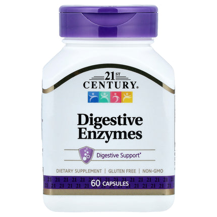 21st Century Digestive Enzymes 60 capsules bottle, front of pack