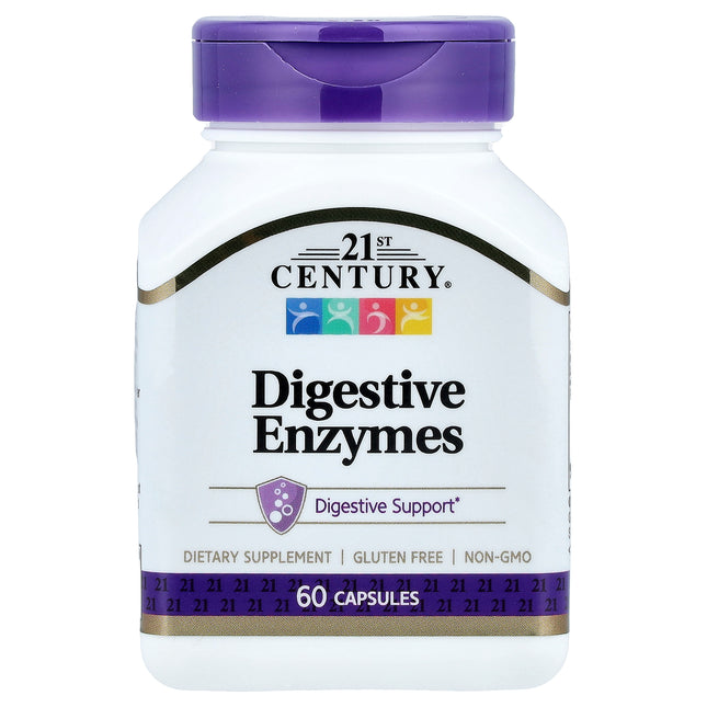 21st Century Digestive Enzymes 60 capsules bottle, front of pack