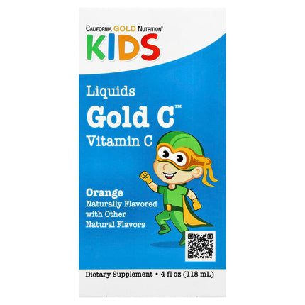 California Gold Nutrition Kids Gold C Liquid Vitamin C Orange 118 ml bottle