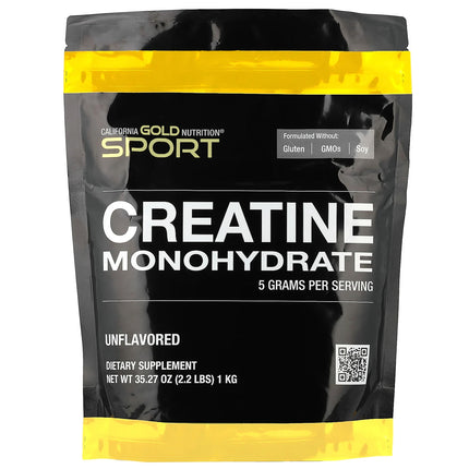 California Gold Nutrition, Sport, Pure Creatine Monohydrate, Unflavoured, 1 kg (2.2 lbs)