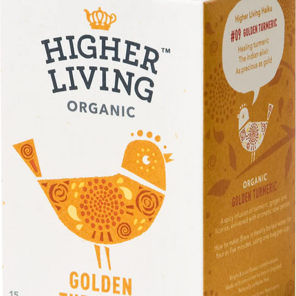 Higher Living Golden Turmeric Herbal Tea – 15 Tea Bags