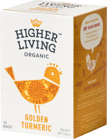 Higher Living Golden Turmeric Herbal Tea – 15 Tea Bags