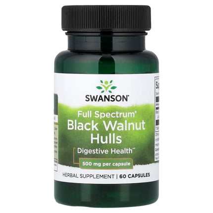 Swanson Full Spectrum® Black Walnut Hulls, 500 mg, 60 Capsules
