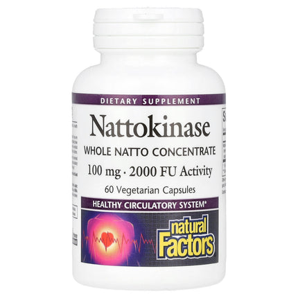 Natural Factors Nattokinase, 100 mg, 60 Vegetarian Capsules, label view 5