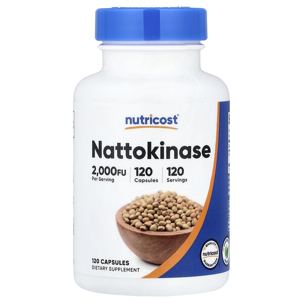 Nutricost Nattokinase 100 mg 2,000 FU 120 Capsules front bottle