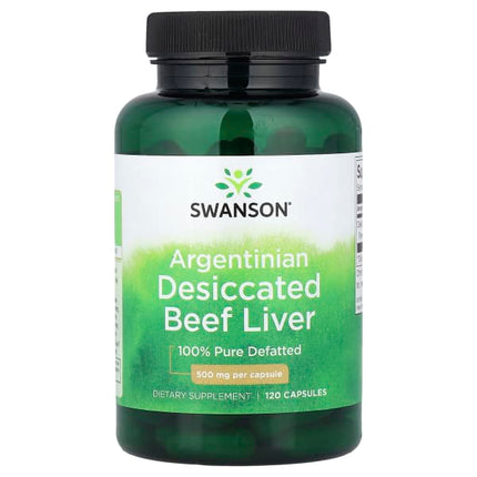 Swanson Argentinian Desiccated Beef Liver, 500 mg, 120 Capsules