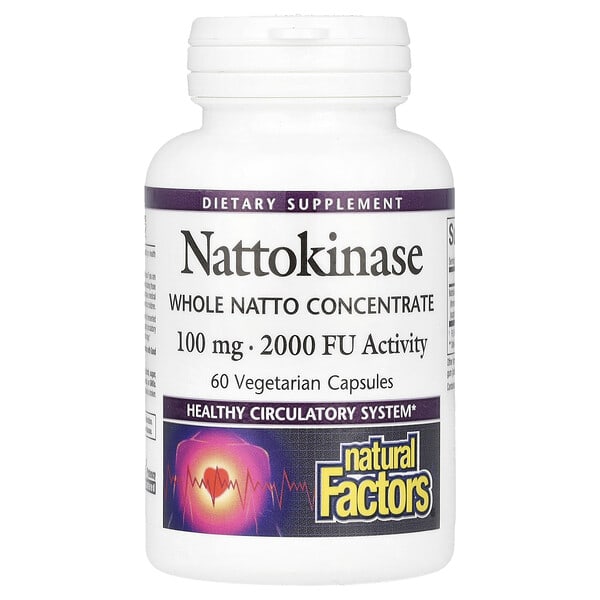 Natural Factors Nattokinase 100 mg 2,000 FU 60 Vegetarian Capsules