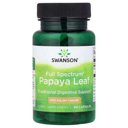 Swanson Full Spectrum® Papaya Leaf, 400 mg, 60 Capsules