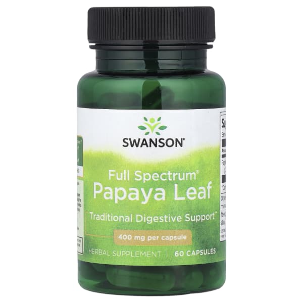Swanson Full Spectrum® Papaya Leaf, 400 mg, 60 Capsules