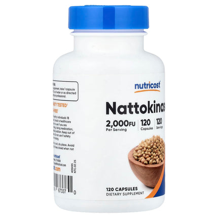 Nutricost Nattokinase, 100 mg (2,000 FU), 120 Capsules, label view 5
