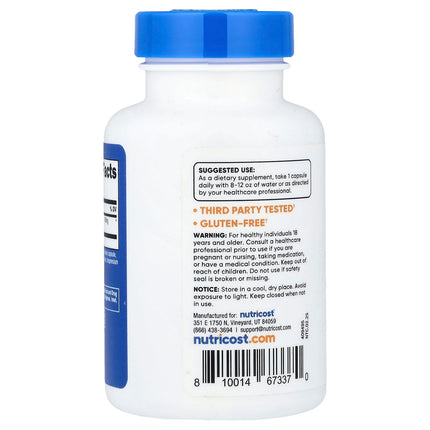 Nutricost Nattokinase, 100 mg (2,000 FU), 120 Capsules, label view 7