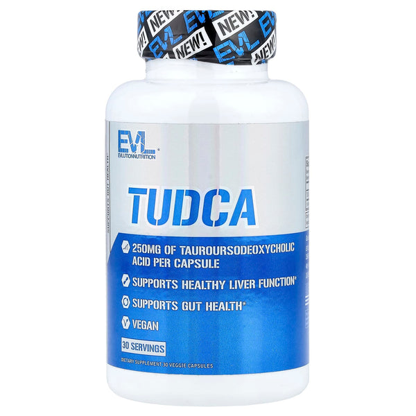 EVLution Nutrition TUDCA 250mg vegan capsules bottle front label