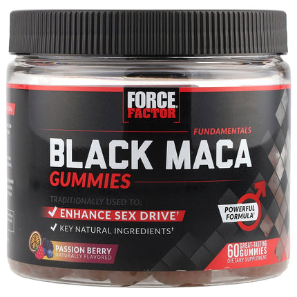 Force Factor Fundamentals Black Maca Gummies, Passion Berry