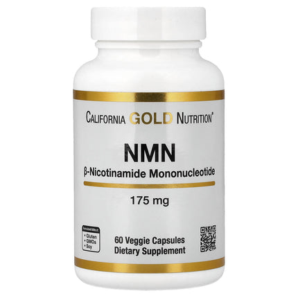 California Gold Nutrition NMN Nicotinamide Mononucleotide 175 mg capsules bottle