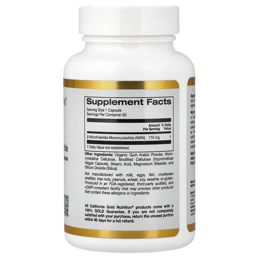 California Gold Nutrition NMN Nicotinamide Mononucleotide 175 mg capsules bottle