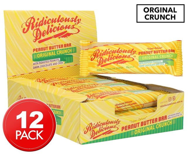 Ridiculously Delicious Peanut Butter Bar Original Crunch 50g Box of 12