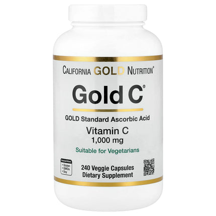 California Gold Nutrition Gold C USP-grade Vitamin C 1000 mg capsules bottle