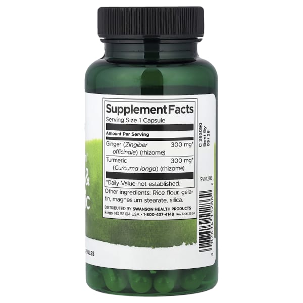 Swanson Full Spectrum® Ginger & Turmeric, 60 Capsules