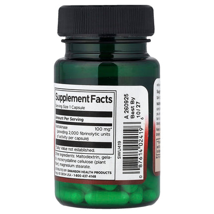 Swanson Vitamins Nattokinase, 100 mg, 30 Capsules, label view 9