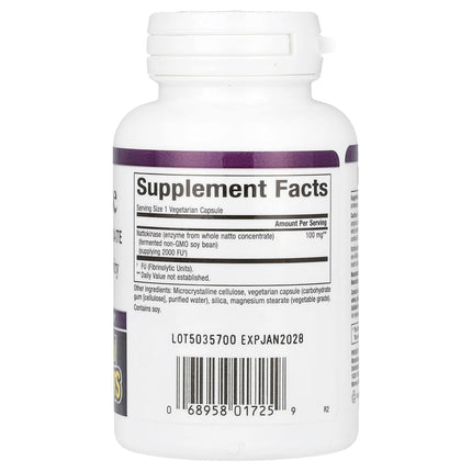 Natural Factors Nattokinase, 100 mg, 60 Vegetarian Capsules, label view 10