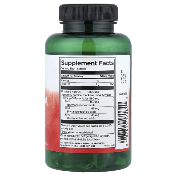 Swanson Super DPA Fish Oil, 1,000 mg, 60 Softgels