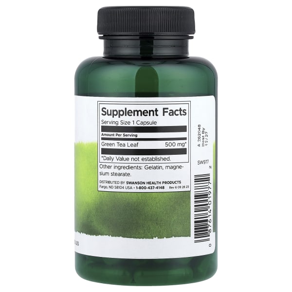 Swanson Green Tea, 500 mg, 100 Capsules