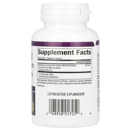 Natural Factors Nattokinase, 100 mg, 60 Vegetarian Capsules, packaging detail 2