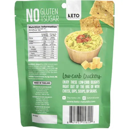 KETO NATURALS Almond Flour Crackers Rosemary & Garlic 8x64g