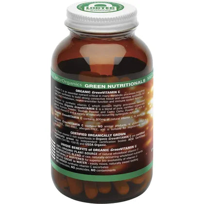 GREEN NUTRITIONALS Organic Green Vitamin C Vegan Capsules 600mg 60 Caps