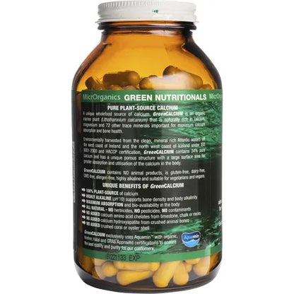 GREEN NUTRITIONALS Green Calcium Vegan Capsules 600mg 240 Caps
