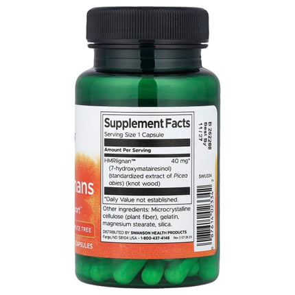 Swanson 7-HMRlignans, 60 Capsules (40 mg per Capsule)