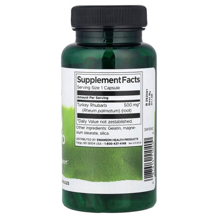 Swanson Turkey Rhubarb, 500 mg, 100 Capsules