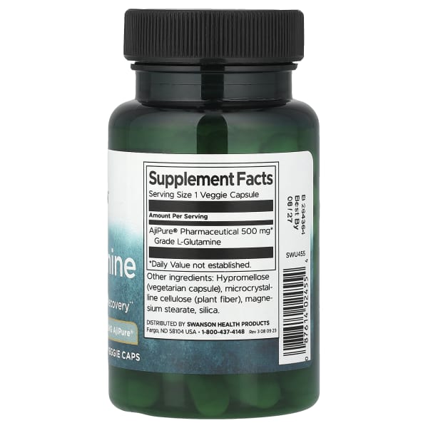 Swanson L-Glutamine, 500 mg, 60 Veggie Caps